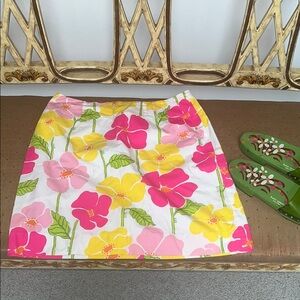 Floral Women's Skirt in Pink, Yellow, and Green